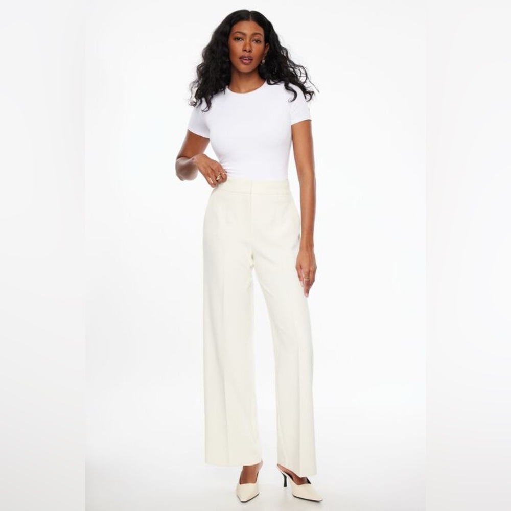 Dynamite White Yasmin Straight Leg Pants, Sz 6